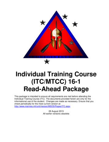 Individual Training Course (ITC/MTCC) 16-1 Read-Ahead Package