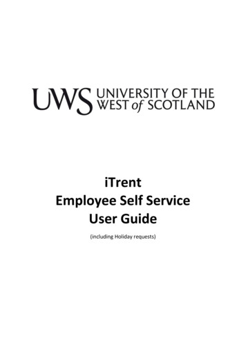 ITrent Employee Self Service User Guide - FSS Academics