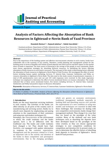Analysis Of Factors Affecting The Absorption Of Bank Resources In .