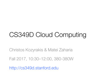 CS349D Cloud Computing - Stanford University