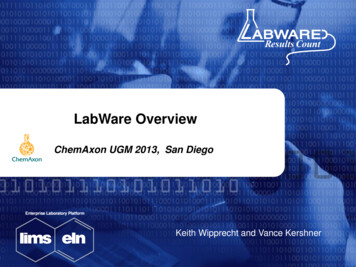 LabWare Overview For Pharmaceuticals - Chemaxon