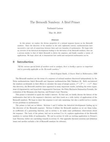 The Bernoulli Numbers: A Brief Primer - Whitman College