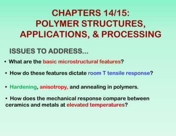Chapters 14/15: Polymer Structures, Applications, & Processing