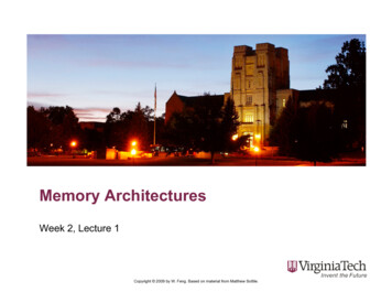 Memory Architectures - Virginia Tech
