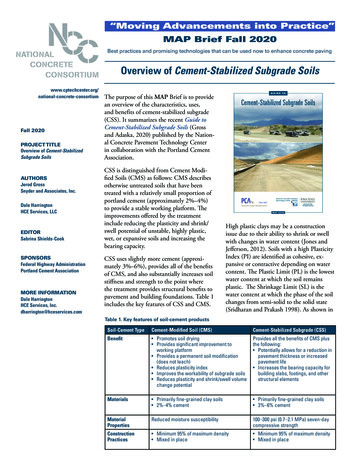 Overview Of Cement-Stabilized Subgrade Soils