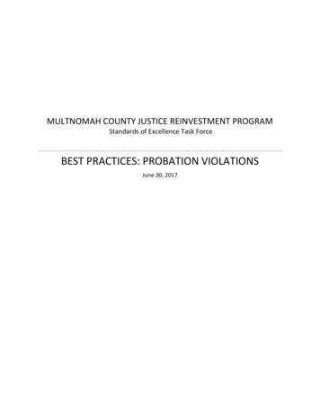BEST PRACTICES: PROBATION VIOLATIONS - State Of Oregon