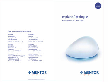 Implant Catalogue - Mentor