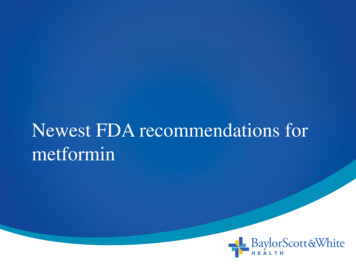 Newest FDA Recommendations For Metformin - S W I M E D