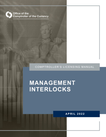 Management Interlocks Booklet - Occ.gov