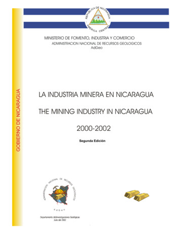 LA INDUSTRIA MINERA EN NICARAGUA THE MINING INDUSTRY IN . - Bio-Nica.info