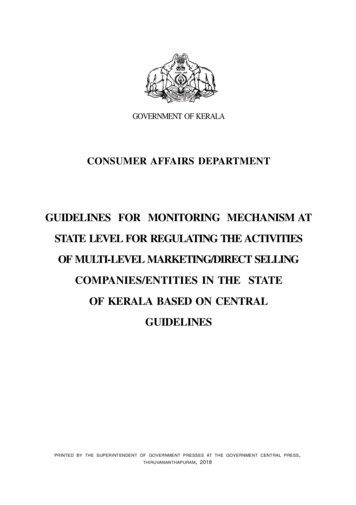 GUIDELINES FOR MONITORING MECHANISM AT STATE LEVEL . - Consumer Affairs