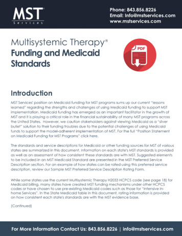 Multisystemic Therapy Funding And Medicaid Standards