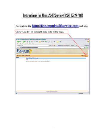Login Instructions For Munis Self Service (MSS)