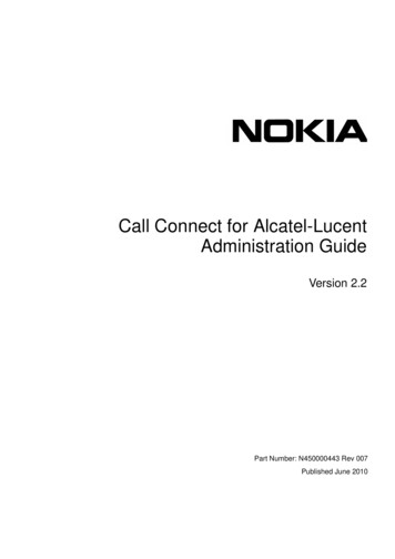 Call Connect For Alcatel-Lucent Administration Guide - Nokia