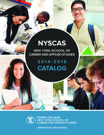 NYSCAS Catalog 2014-2016, For Final Review (11-26-2014 Update) - Touro