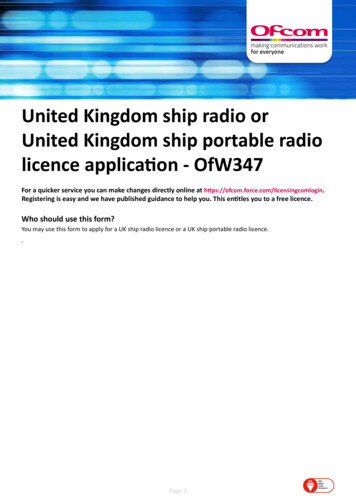 United Kingdom Ship Radio Or United Kingdom Ship Portable Radio - Ofcom