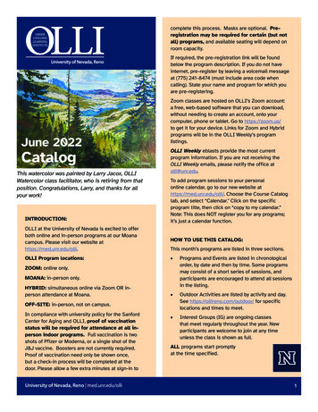 OLLI Catalog June 2022 - University Of Nevada, Reno School Of Medicine
