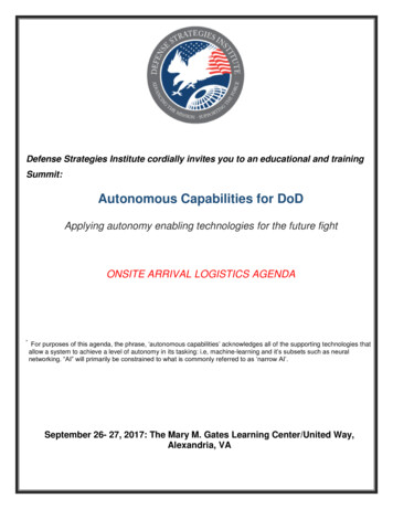 Autonomous Capabilities For DoD