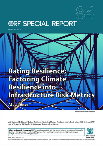 Rating Resilience: Factoring Climate Resilience Into Infrastructure .