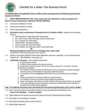 Checklist For A Water Taxi Business Permit