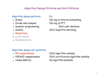 Algorithm Design Patterns And Anti-Patterns