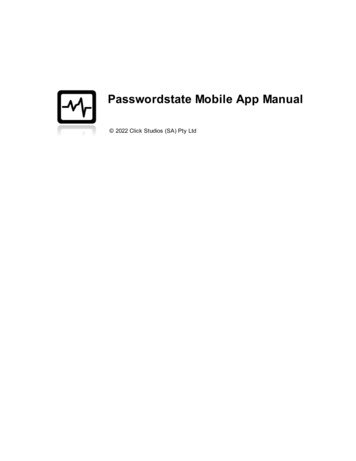 Passwordstate Mobile App Manual - Click Studios