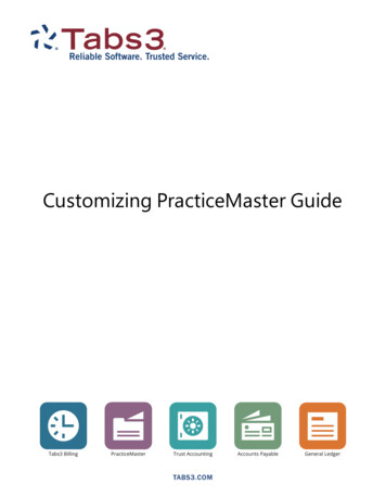 Customizing PracticeMaster Guide - Tabs3