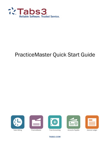 PracticeMaster Getting Started Guide - Tabs3