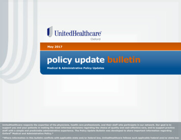 May 2017 Policy Update Bulletin - Oxhp 