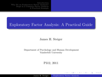 Exploratory Factor Analysis: A Practical Guide - Statpower