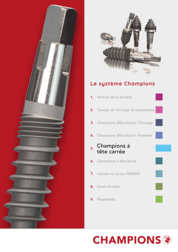Le Système Champions - Champions Implants