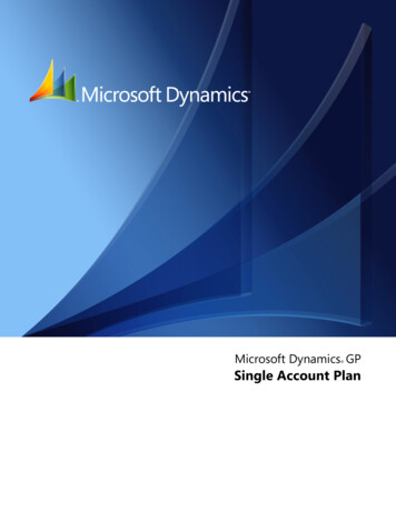 Microsoft Dynamics GP SingleAccountPlan