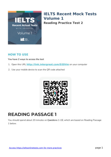 READING PASSAGE 1 - IELTS Online Tests