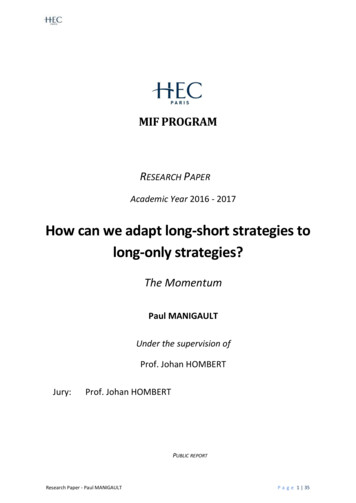 How Can We Adapt Long-short Strategies To Long-only Strategies? - Vernimmen