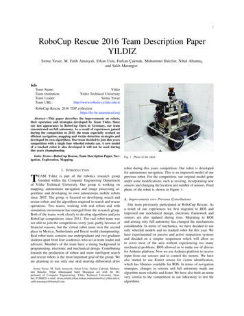 RoboCup Rescue 2016 Team Description Paper YILDIZ