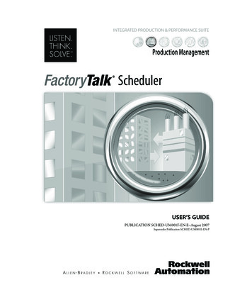 Scheduler User's Guide - Rockwell Automation
