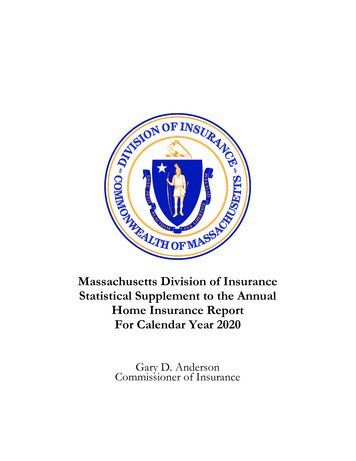 Massachusetts Division Of Insurance Statistical Supplement To The .