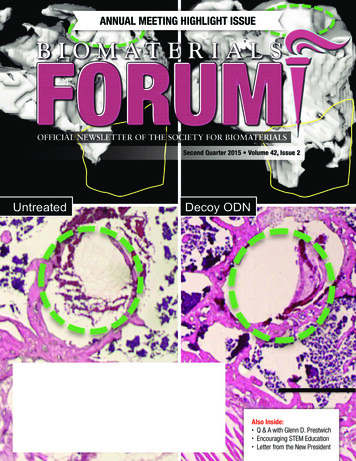 ANNUAL MEETING HIGHLIGHT ISSUE - Biomaterials 