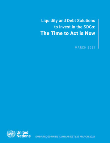 Liquidity And Debt Solutions To Invest In The SDGs: The Time To Act Is Now