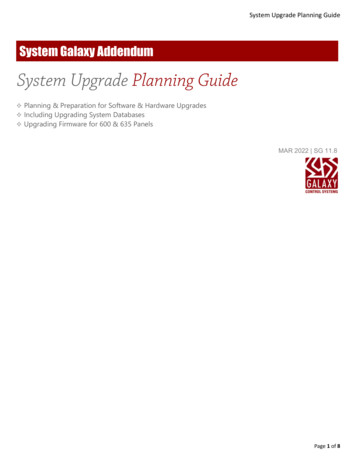 System Upgrade Planning Guide - Galaxysys 