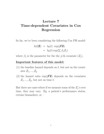 Lecture 7 Time-dependent Covariates In Cox Regression