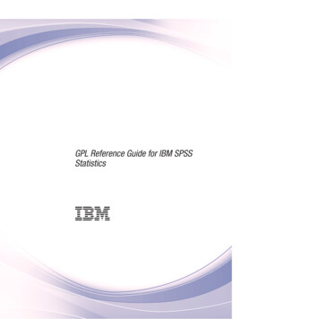 GPL Reference Guide For IBM SPSS Statistics - University Of Sussex