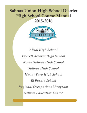 Salinas Union High School District High School Course Manual 2015-2016