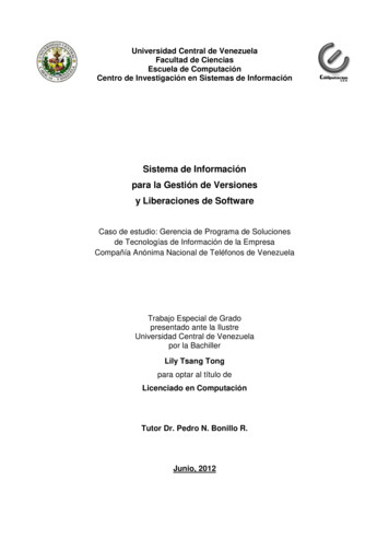 Sistema De Información Para La Gestión De Versiones Y Liberaciones De .