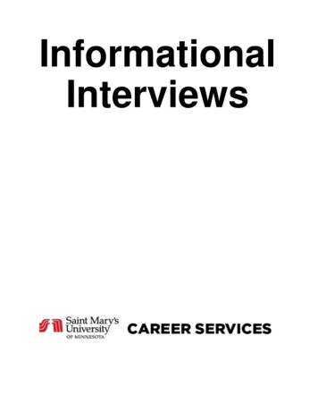 Informational Interviews - Saint Mary's University Of Minnesota