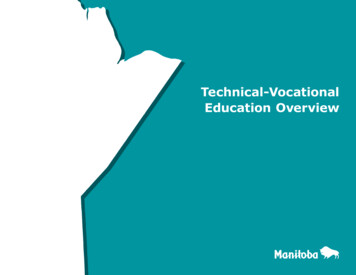 Technical-Vocational Education Overview - Province Of Manitoba