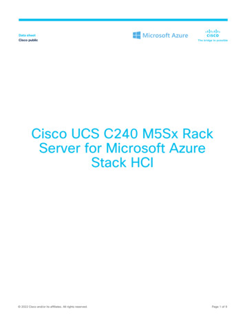 Cisco UCS C240 M5Sx Rack Server For Microsoft Azure Stack HCI Data Sheet