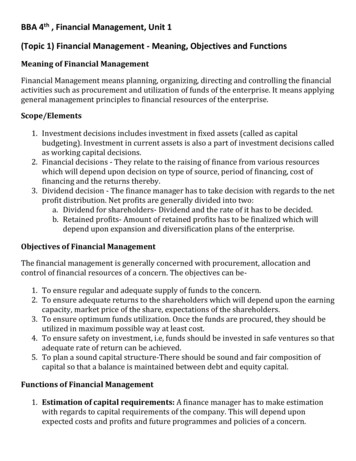 (Topic 1) Financial Management - Meaning, Objectives And Functions - DDRCMT