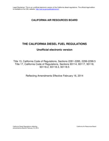 The California Diesel Fuel Regulations