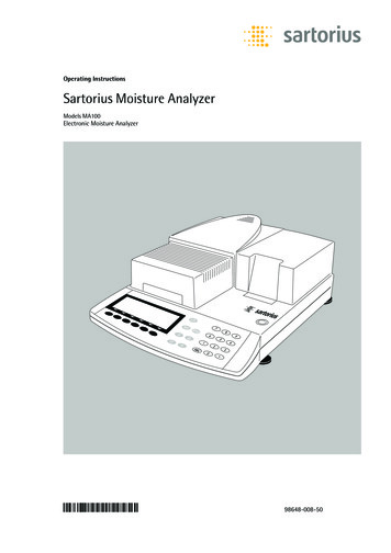 Sartorius Moisture Analyzer Models MA100